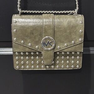 Michael Kors Greenwich Small Studded Distressed Crossbody Bag